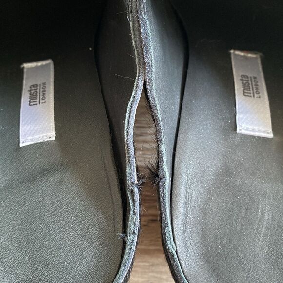 Matisse London Black Ponyhair High Heeled Mule Slides - Picture 5 of 7